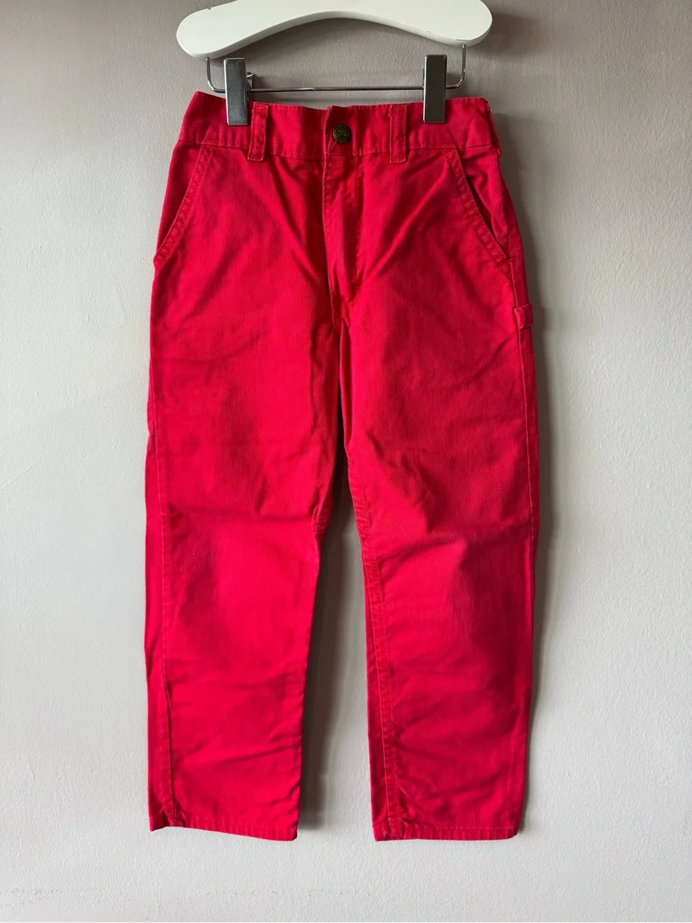 Vintage Osh Kosh‎ B’Gosh Paper Tag 100% Cotton Red Utility Pants 6 Years